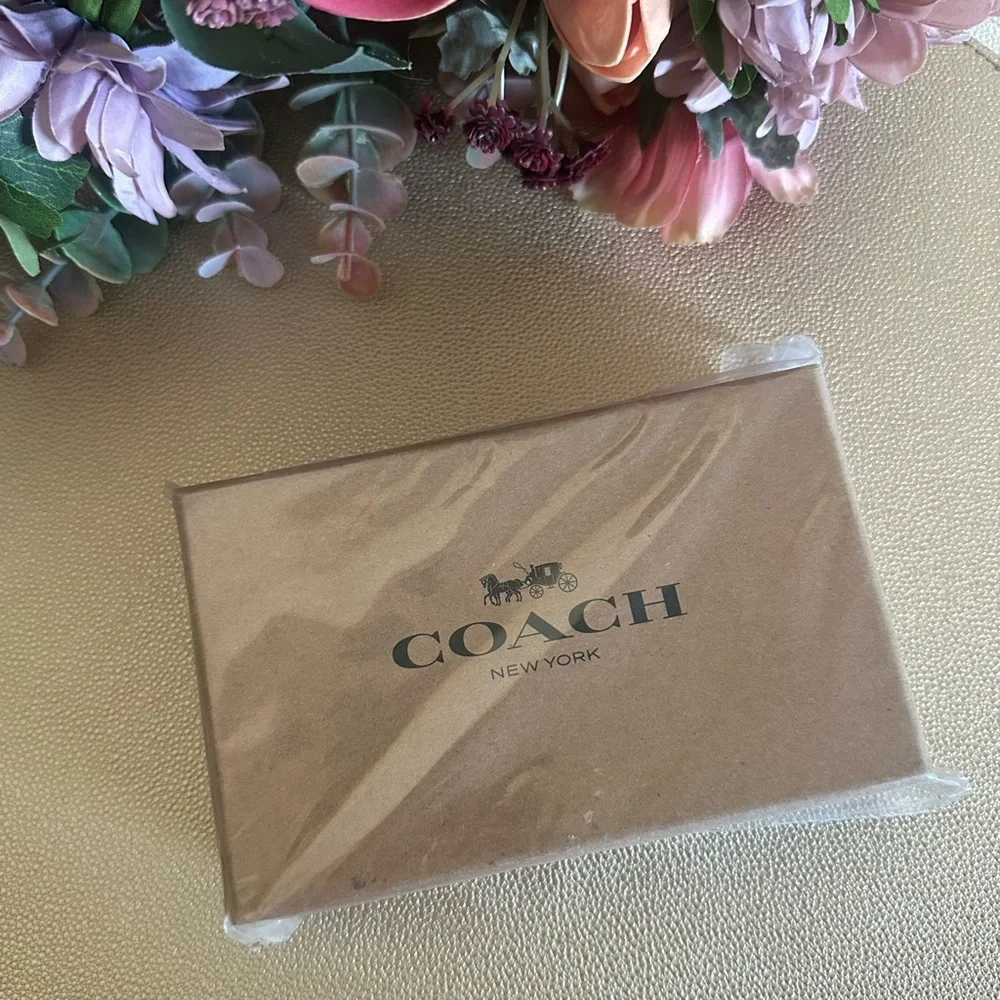 Coach Signature Black Card Holder and Clip Set